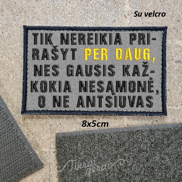 8x5cm- SPARNUOTA FRAZĖ chaki fone